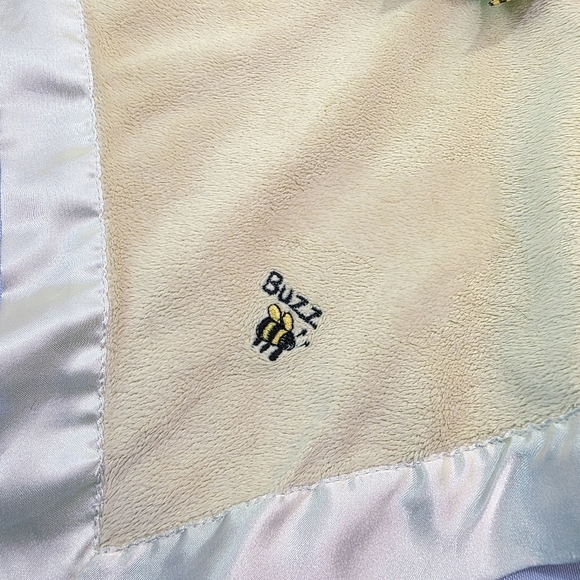 Bearington Collection Bumble Bee Lovey Snuggler Security Blanket Satin Trim Back - Picture 4 of 10